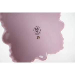 76610 CHODOV ŚLICZNY WAZON FLET Z RÓŻOWEJ PORCELANY W KOLOROWE KWIATUSZKI (4).jpg