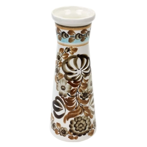 KOŁO FAJANSOWY SPORY WAZON BRĄZOWE KWIATY RĘCZNIE MALOWANE