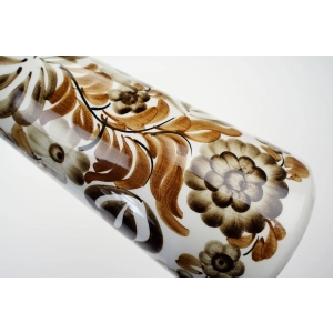 76620 KOŁO FAJANSOWY SPORY WAZON BRĄZOWE KWIATY RĘCZNIE MALOWANE (3).jpg