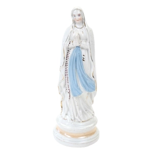 MARYJA PORCELANOWA FIGURA RĘCZNIE MALOWANA WIEKOWA WYS 22 CM