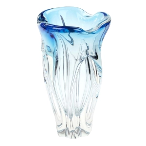 CHŘIBSKÁ KOBALTOWY WAZON PIĘKNE SZKŁO ARTYSTYCZNE HOSPODKA