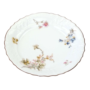 76641 FRAUREUTH KOMPLET 6 TALERZY OBIADOWYCH PŁASKICH W KWIATY SECESJA (31).jpg