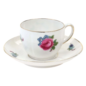 TIRSCHENREUTH ŚLICZNA FILIŻANKA MOKKA ZE SPODKIEM KOLOROWE KWIATKI