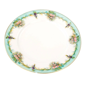 76659 KOMPLET ZABYTKOWYCH TALERZY PRZYSTAWKOWYCH RĘCZNIE MALOWANY (1).jpg