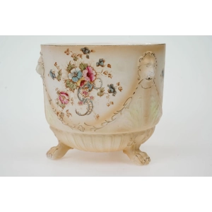 76660 CROWN DEVON CUDOWNA DONICA NA LWICH ŁAPACH KREMOWA W KWIATY (2).jpg