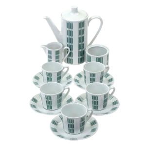 LILIEN PORZELLAN MENUETT DOLEZAL SERWIS DO MOKKI 5 OSÓB OP-ART