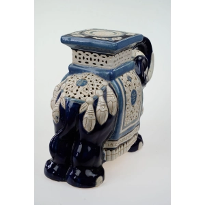 76688 CERAMICZNY KOBALTOWY DUŻY SŁOŃ FIGURA POSTUMENT POD KWIATKA KWIETNIK AŻURY (6).jpg