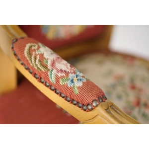 76689 STYLOWY FOTEL KRZESŁO Z PODŁOKIETNIKAMI HAFT KRZYŻYKOWY KWIATOWY (3).jpg