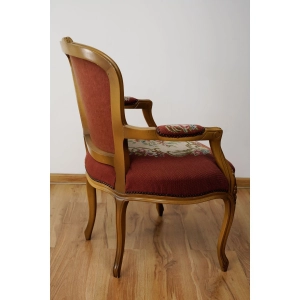 76689 STYLOWY FOTEL KRZESŁO Z PODŁOKIETNIKAMI HAFT KRZYŻYKOWY KWIATOWY (6).jpg