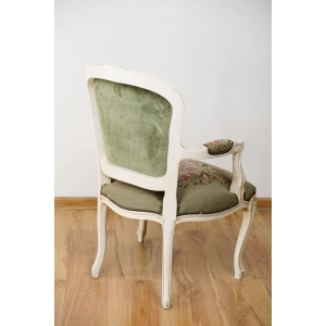 76690 STYLOWY FOTEL KRZESŁO Z PODŁOKIETNIKAMI SELEDYNOWY HAFT GOBELINOWY WZÓR W KWIATY (8).jpg