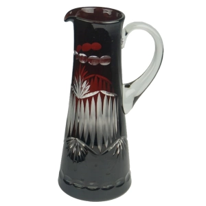 33321 HORTENSJA KRYSZTAŁOWY PIĘKNIE SZLIFOWANY RUBINOWY DZBAN DZBANEK .jpg