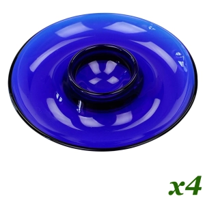 WIELKANOC KOMPLET CZTERECH KOBALTOWYCH KIELISZKÓW PODSTAWEK DO SERWOWANIA JAJ