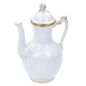 BING & GRONDAHL KOPENHAGA HARMANN KONIKI MORSKIE BIEL RELIEFY I ZŁOCENIA DZBANEK DO KAWY