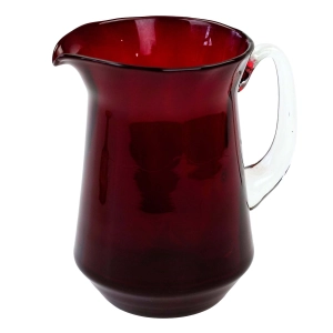 ZĄBKOWICE L. FIEDOROWICZ RUBINOWY DZBAN WAZON Z UCHEM