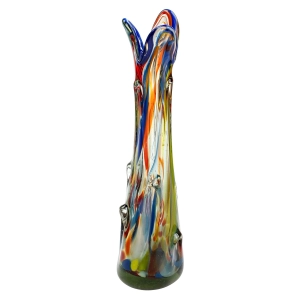 POLSKIE SZKŁO ARTYSTYCZNE WAZON SĘKACZ WIELOBARWNY