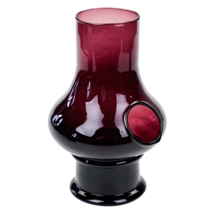 BAKŁAŻANOWY ŚWIECZNIK WAZON SZKLANA DEKORACJA