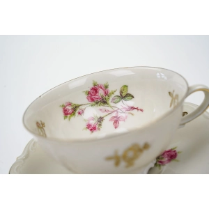 76811 MITTERTEICH KOŚĆ SŁONIOWA RÓŻE I ZŁOTE KWIATY FILIŻANKA ZE SPODKIEM (3).jpg