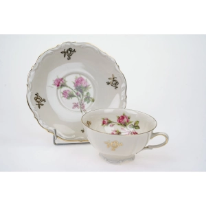 76811 MITTERTEICH KOŚĆ SŁONIOWA RÓŻE I ZŁOTE KWIATY FILIŻANKA ZE SPODKIEM (4).jpg