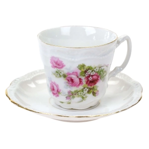 76827 SECESJA CUDOWNA FILIŻANKA ZE SPODKIEM RÓŻOWE RÓŻYCZKI (1).jpg