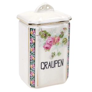 STARY POJEMNIK KUCHENNY NA JĘCZMIEŃ RÓŻYCZKI GRAUPEN