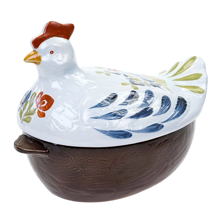 76842 CERAMICZNA DUŻA KURA RĘCZNIE MALOWANA W STYLU LUDOWYM FOLKOWYM (1).jpg