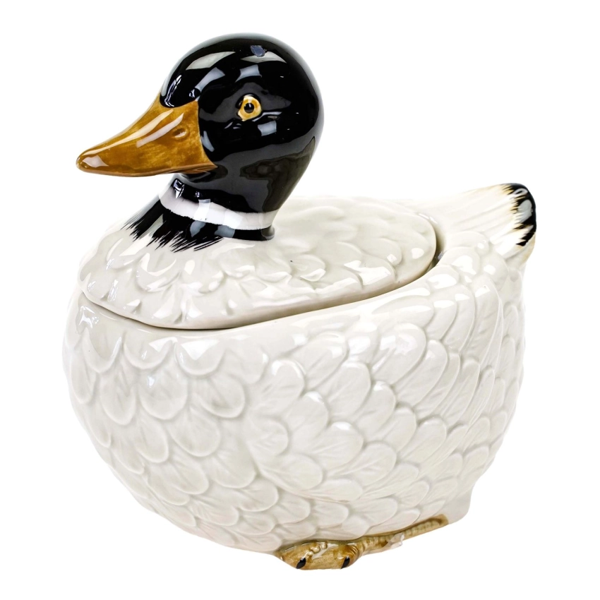 76843 CERAMICZNA RĘCZNIE MALOWANA KACZKA POJEMNIK (1).jpg