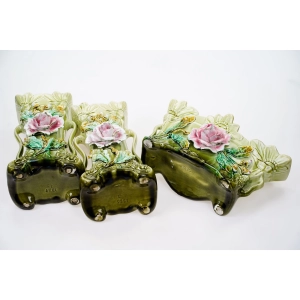 76845 ART NOUVEAU MAJOLIKA PARA WAZONÓW Z ŻARDINIERĄ RÓŻE CUDEŃKA FRANCJA (6).jpg