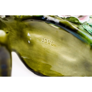 76845 ART NOUVEAU MAJOLIKA PARA WAZONÓW Z ŻARDINIERĄ RÓŻE CUDEŃKA FRANCJA (7).jpg