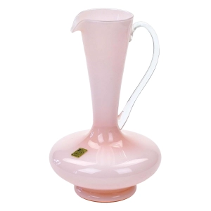 EMPOLI DUŻY RÓŻOWY WAZON Z UCHEM DZBAN Z NAKLEJKĄ