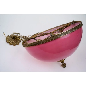 76857 ŻYRANDOL WISZĄCA LAMPA Z CUDOWNYM RÓŻOWYM KLOSZEM (2).jpg