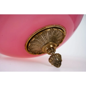 76857 ŻYRANDOL WISZĄCA LAMPA Z CUDOWNYM RÓŻOWYM KLOSZEM (6).jpg