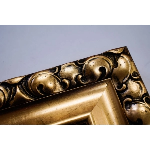 76861 A. FUNK OLEJ NA DESCE PEJZAŻ Z ZAMKIEM STOLZENFELS W ZŁOTEJ RAMIE (5).jpg