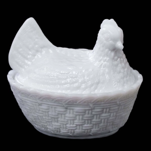 LATTIMO MALUTKA TŁUŚCIUTKA KURKA POJEMNIK MASELNICA W BIELI WYS. 9 CM