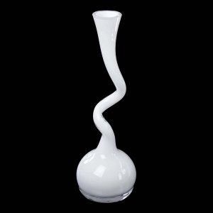 NORMANN KOPENHAGA B. BONNESEN SZKŁO ARTYSTYCZNE BIAŁY WAZON SWING ZE SKRĘCONĄ SZYJKĄ