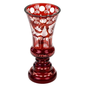 76887 CZECHY EGERMANN RUBINOWY SZLIFOWANY WAZON Z ZAMKIEM I PTASZKIEM (1).jpg