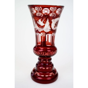 76887 CZECHY EGERMANN RUBINOWY SZLIFOWANY WAZON Z ZAMKIEM I PTASZKIEM (2).jpg