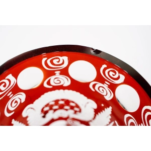 76887 CZECHY EGERMANN RUBINOWY SZLIFOWANY WAZON Z ZAMKIEM I PTASZKIEM (3).jpg