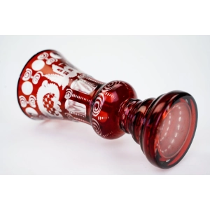 76887 CZECHY EGERMANN RUBINOWY SZLIFOWANY WAZON Z ZAMKIEM I PTASZKIEM (5).jpg