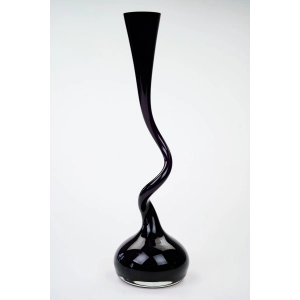 76890 NORMANN KOPENHAGA B. BONNESEN SZKŁO ARTYSTYCZNE BAKŁAŻANOWY WAZON SWING ZE SKRĘCONĄ SZYJKĄ (2).jpg