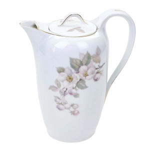 TIRSCHENREUTH BIEL I ZŁOCENIA ELEGANCKI DZBANEK DO CZEKOLADY KAKAO KAWY KWIAT JABŁONI