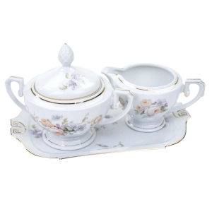 M.Z. ALTROHLAU CUKIERNICA Z MLECZNIKIEM NA TACY RÓŻE I FIOŁKI