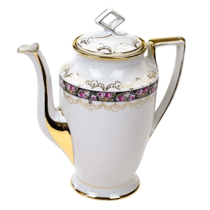STRIEGAU STANOWITZ SECESJA DZBANEK DO KAWY Z KWIATOWĄ BORDIURĄ