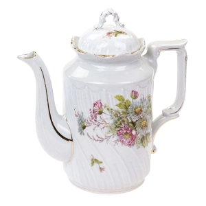 SECESJA DZBANEK DO KAWY STRZĘPIASTE KWIATY STOKROTKI