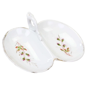 76945 BING &amp; GRONDAHL BIEDERMEIER RĘCZNIE MALOWANY KABARET DZIELONA PATERA (1).jpg