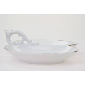 76945 BING &amp; GRONDAHL BIEDERMEIER RĘCZNIE MALOWANY KABARET DZIELONA PATERA (3).jpg