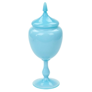 WŁOCHY BOMBONIERA NA NODZE SŁOIK Z BŁĘKITNEGO SZKŁA