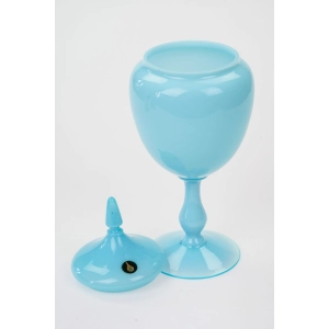 76949 WŁOCHY BOMBONIERA NA NODZE SŁOIK Z BŁĘKITNEGO SZKŁA (3).jpg