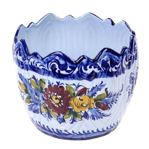 76958 PORTUGALIA OGROMNA DONICA OSŁONKA NA DONICĘ KWIATY RĘCZNIE MALOWANA (1).jpg