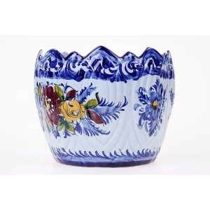 76958 PORTUGALIA OGROMNA DONICA OSŁONKA NA DONICĘ KWIATY RĘCZNIE MALOWANA (3).jpg