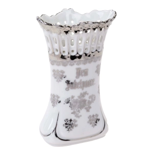 PIĘKNY WAZON OKOLICZNOŚCIOWY Z AŻURKAMI I SREBRZENIEM